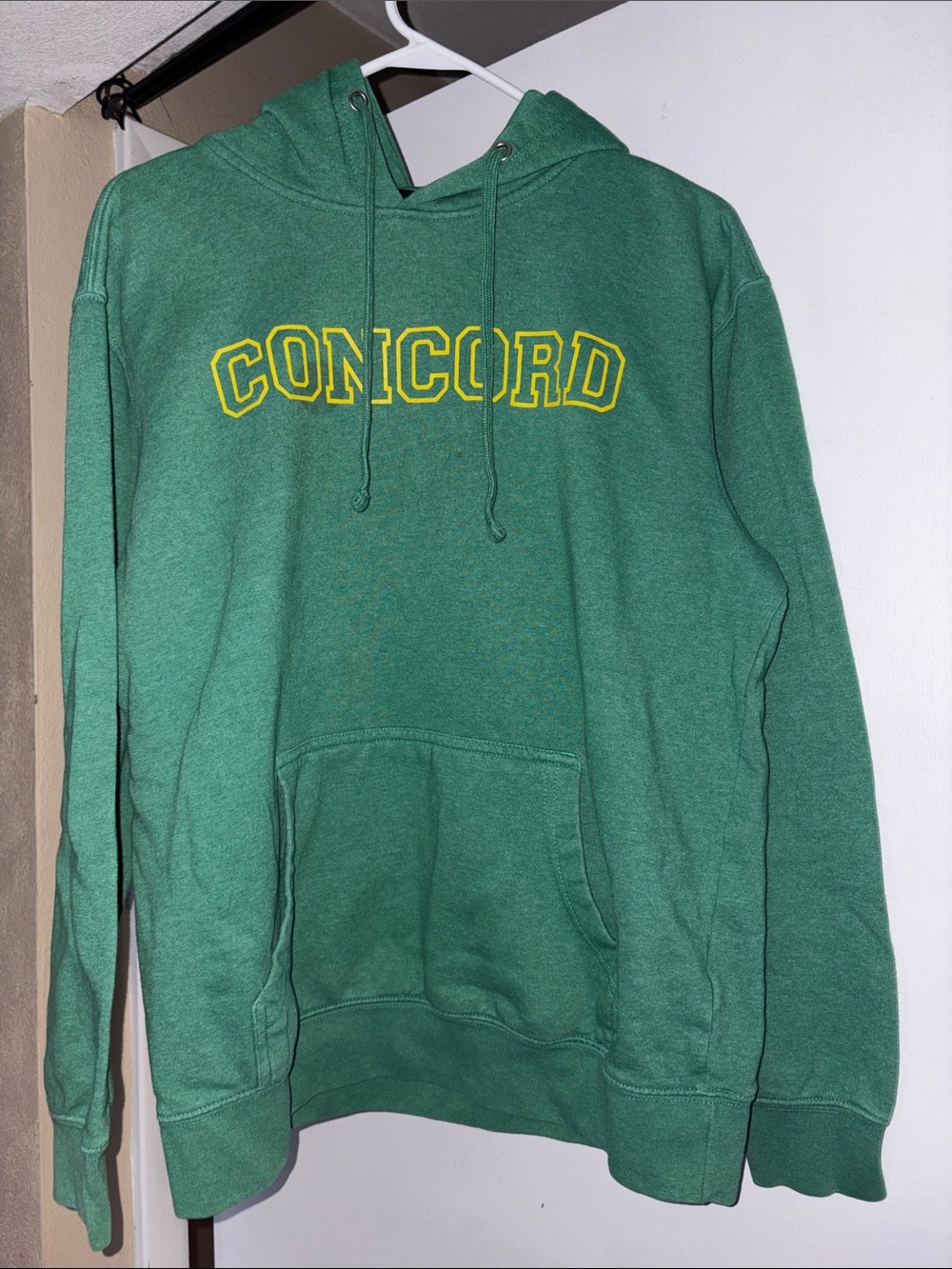 Gildan Green Hoodie with Yellow Concord Lettering